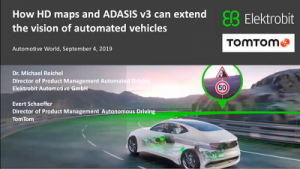 HD マップと ADASIS で自動運転のビジョンを拡張（英語）