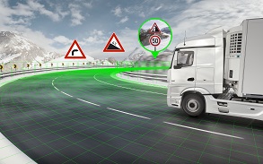 Electronic horizon for intelligent speed assistance in commercial vehicles