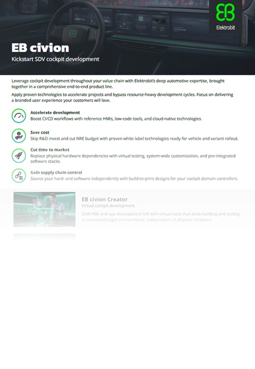 EB civion product line for SDV cockpit development Infosheet
